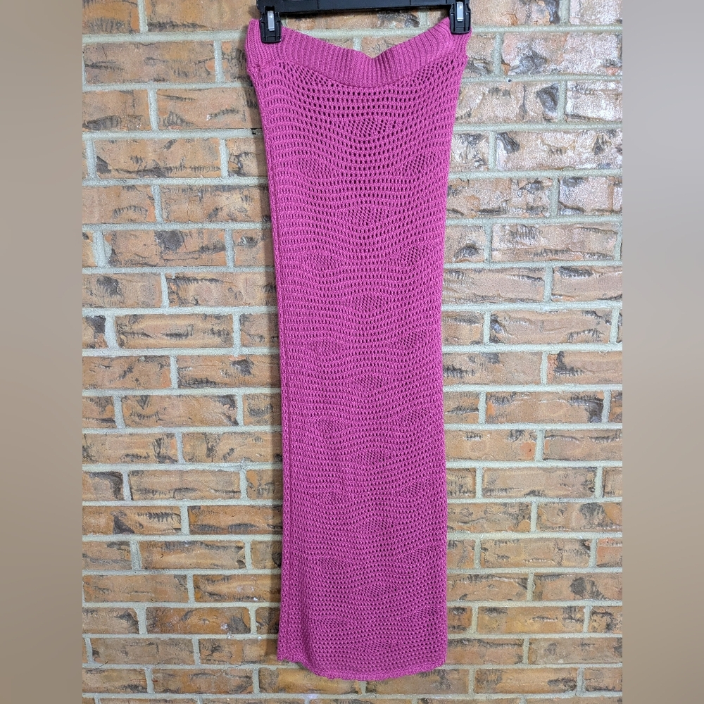 Pink Rose Crochet Midi Skirt Steve Madden Liliana Size XS - Picture 10 of 10